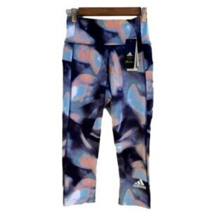 Adidas x Zoe Saldana Feelbrilliant Aeroready Capri High Rise Leggings New